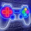 Manette PlayStation gamepad neon led pour une décoration geek et lumineuse