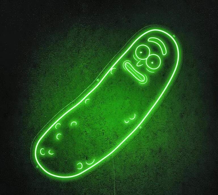 Néon LED Cornichon Pickles Rick L'humour de Rick & Morty chez vous