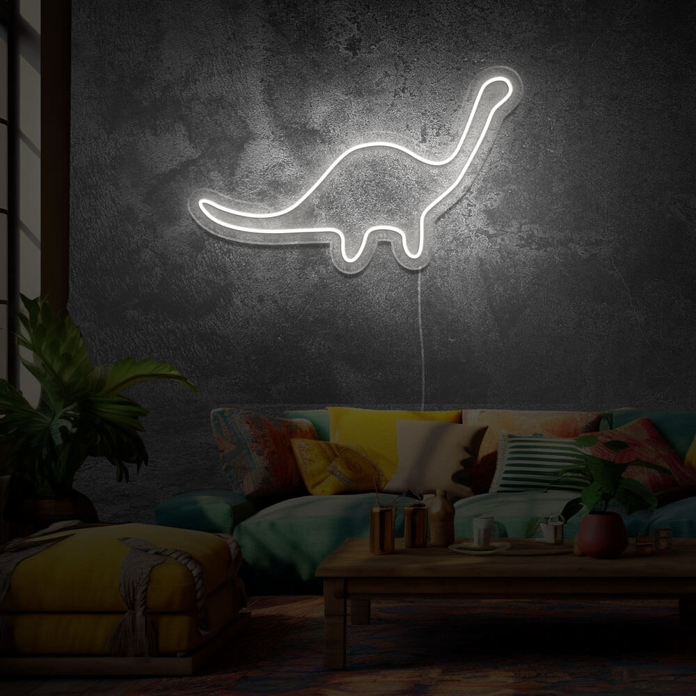 dinosaure-animal-neon-led-luminaire-Blanc Froid