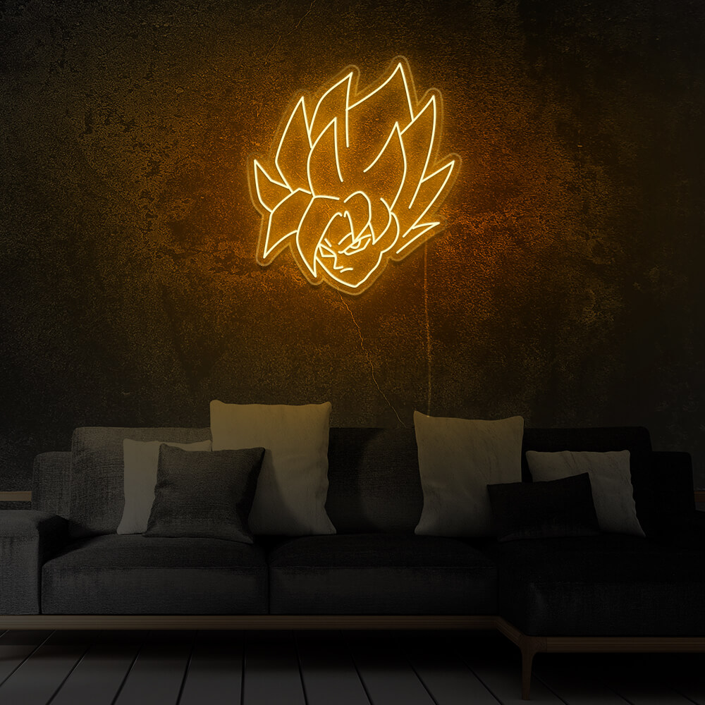 goku-dragonballz-manga-neon-led-Orange