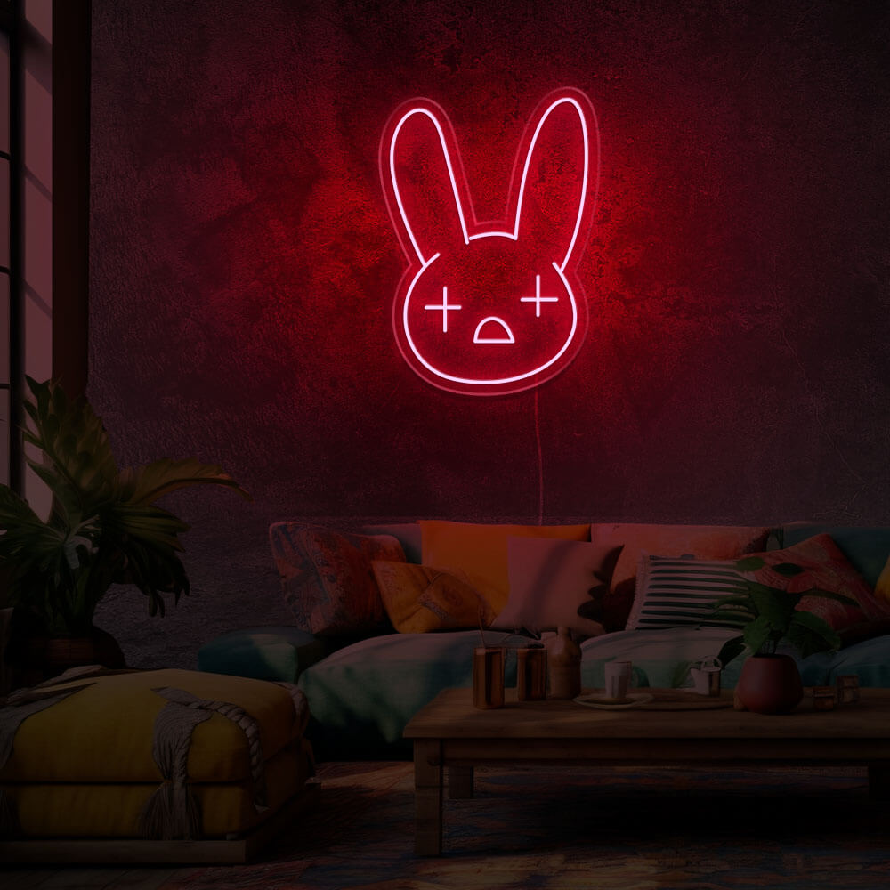 lapin-decoration-neon-led-Rouge