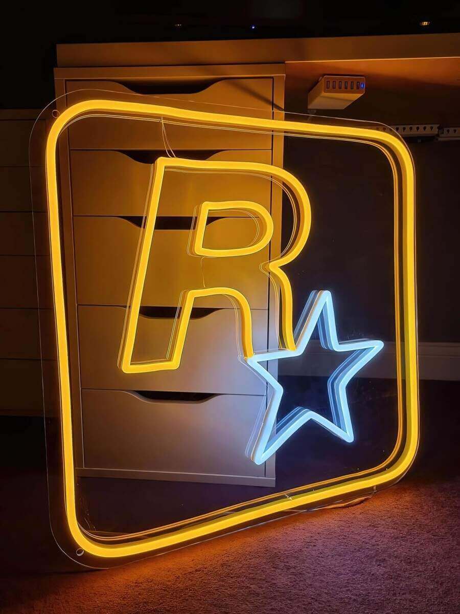 logo officiel neon led rockstar games