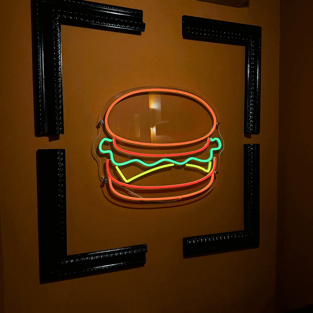 neon hamburger pour illuminer votre maison et cuisine