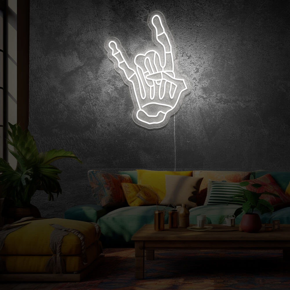 rocknroll-musique-decoration-neon-led-Blanc Froid