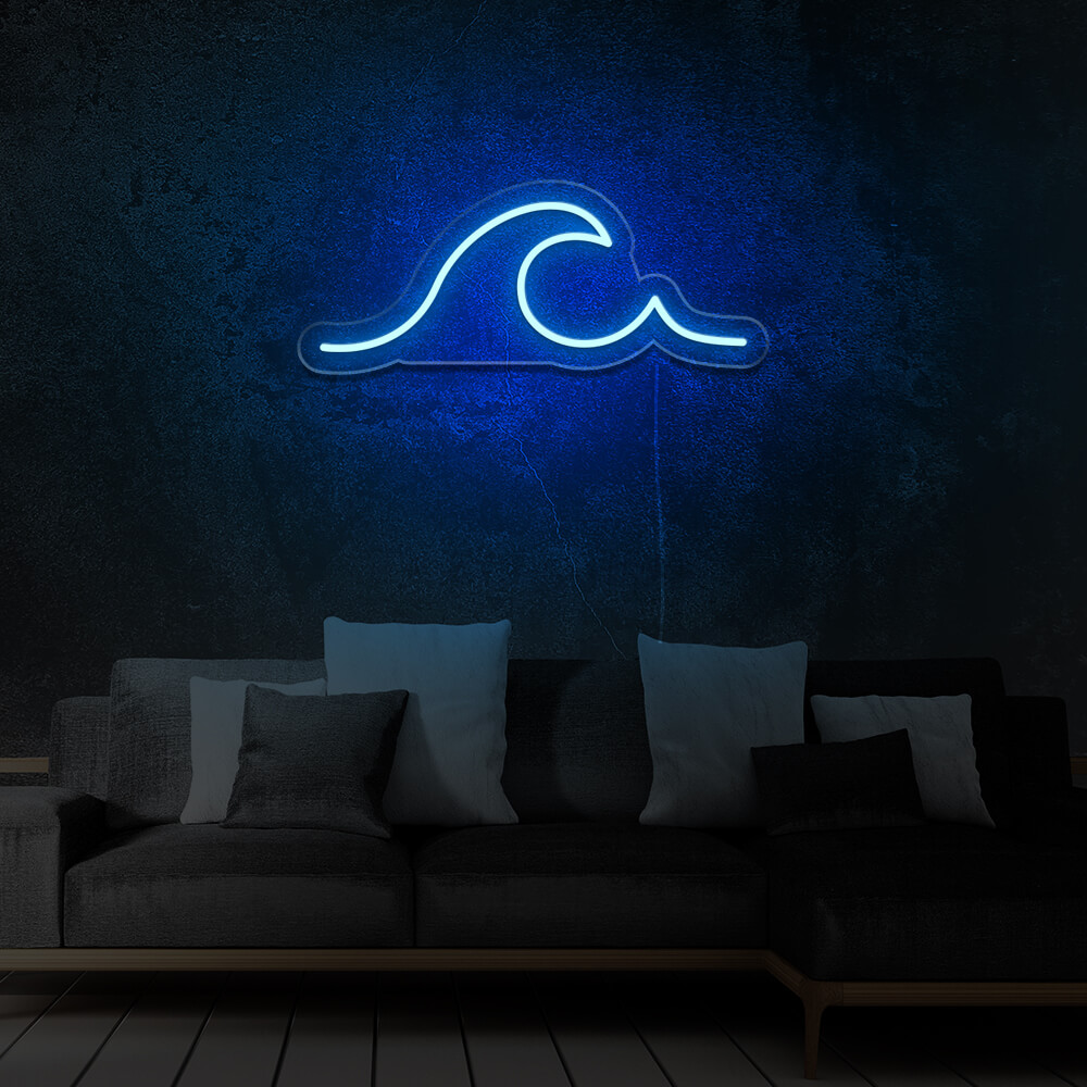 vagues-plage-decoration-neon-led-Bleu