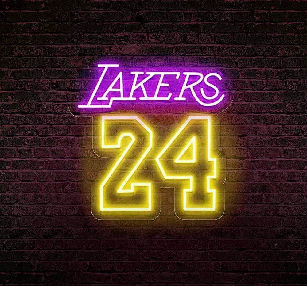 decoration logo basket lakers neon led mur