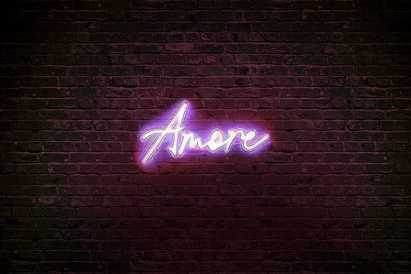 Amore, la romance à l'italienne en néon décoratif.