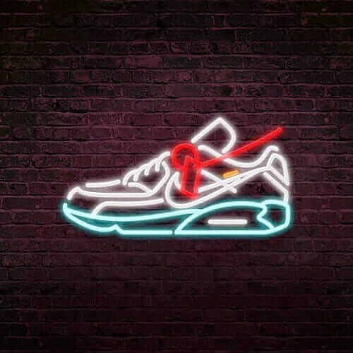 Chaussure air max nike au néon pour les passionnés de sneakers.
