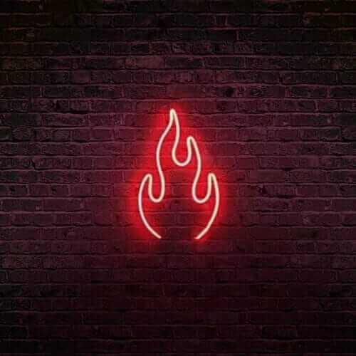 Pour une ambiance chaleureuse dans votre intérieur, un néon en flamme rouge.