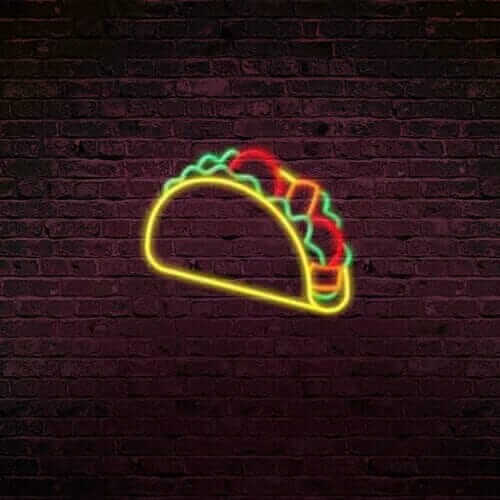 Un petit creux, un tacos mais en néon led, illuminez vos espaces de restauration.