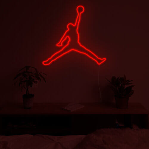 néon logo jordan pour les passionnés de Basketball