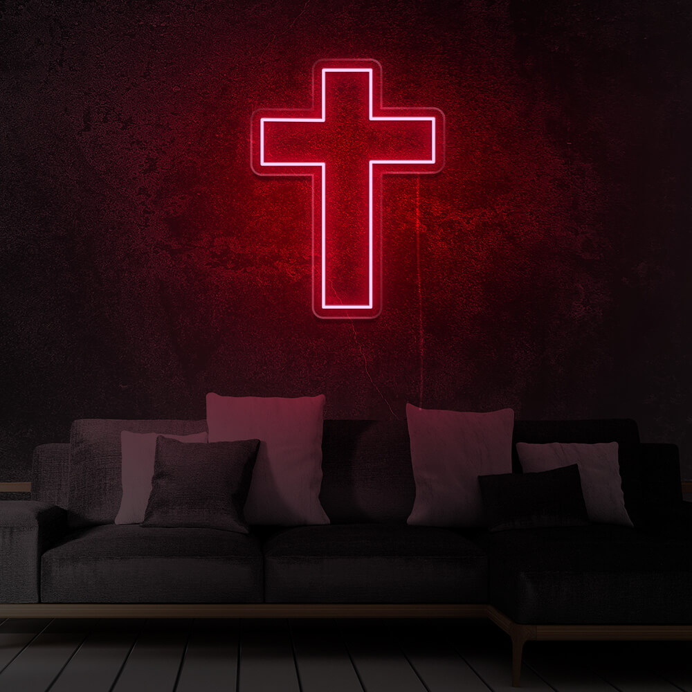 eglise-croix-neon-led-Rouge