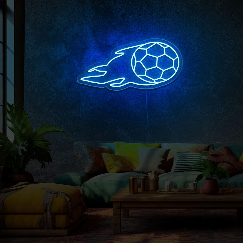 balle-de-foot-sport-decoration-neon-led-Bleu