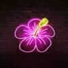 Cette fleur d'ibiscus en neon led fera briller vos pièces