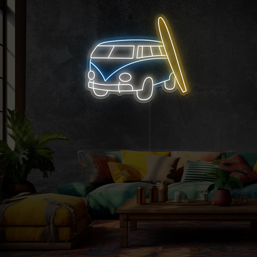 van-surf-volskswagen-neon-led-travel