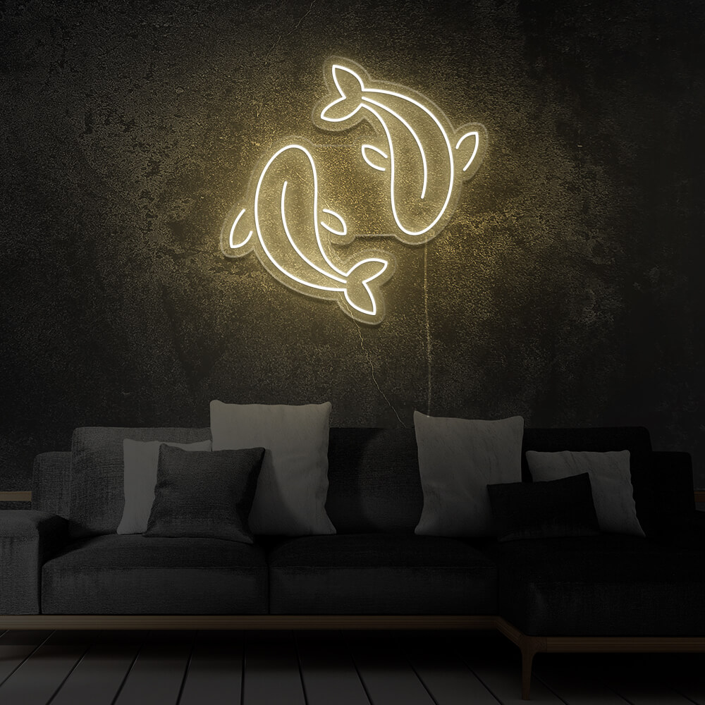 carpes-poisson-neon-led-luminaire-Blanc Chaud