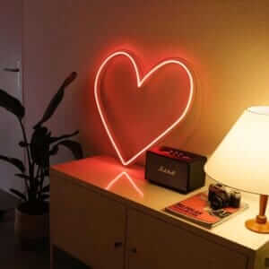 Coeur rouge pour décorer un salon et faire passer de l'amour