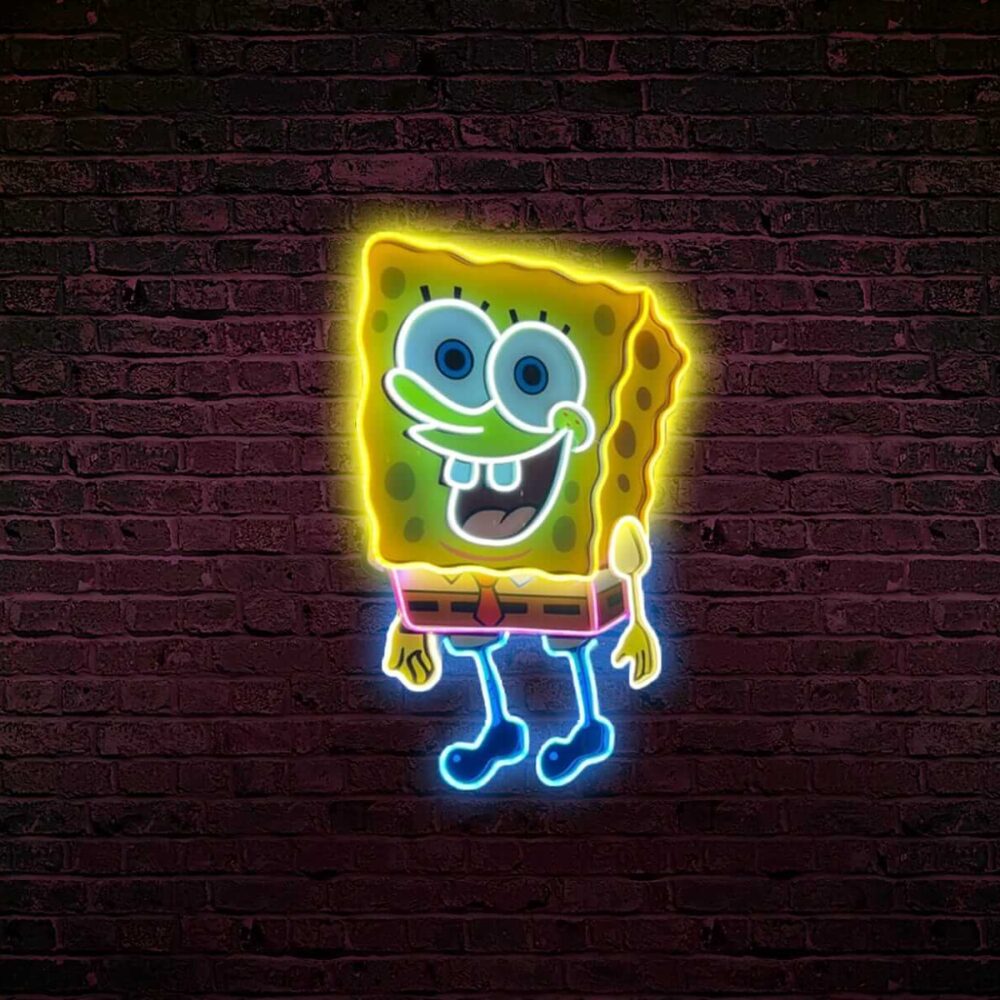 Bob l'éponge sort de votre ecran en neon led