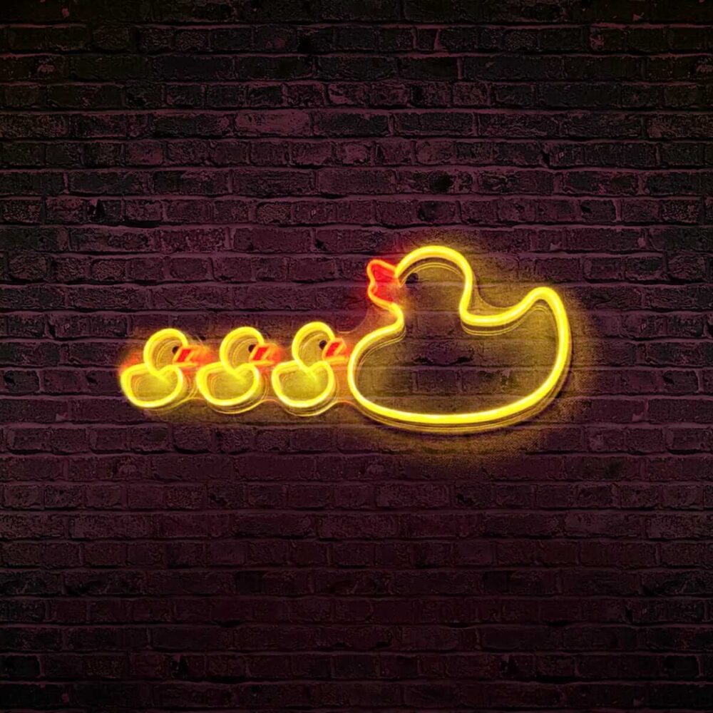 Famille canard en neon led