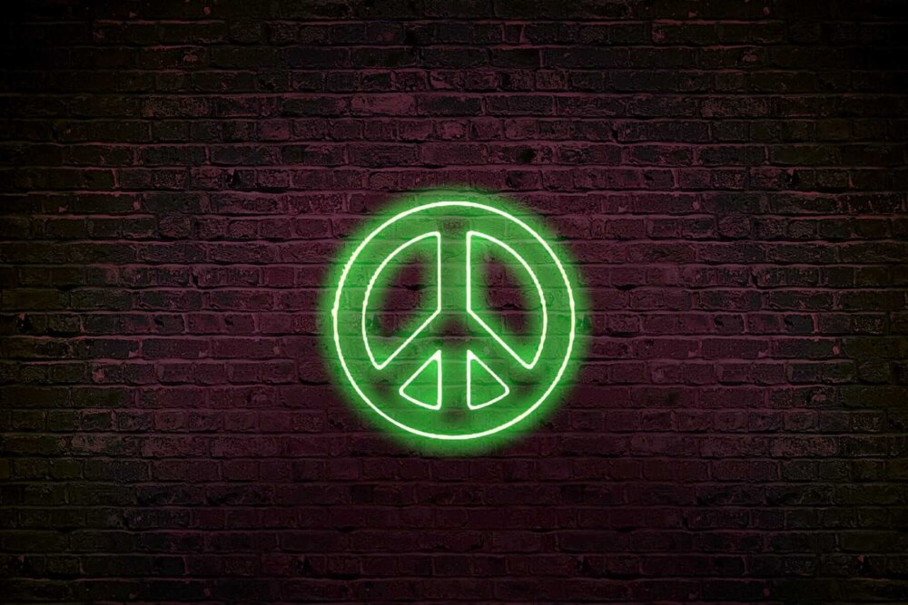 peaceandlove neon light genius led