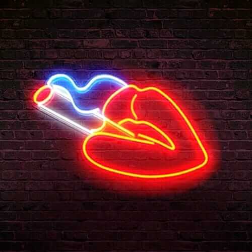 néon led smoking lips par light genius